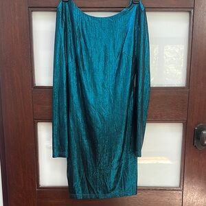 BNWT Superdown Metallic Blue Low Back Bodycon Dress, S
